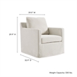 Serene Fabric Slipcovered Swivel Armchair in Salt