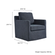 Serene Fabric Slipcovered Swivel Armchair in Slate Blue