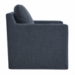 Serene Fabric Slipcovered Swivel Armchair in Slate Blue