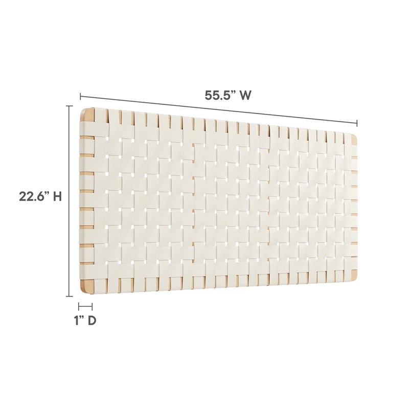 Sparta Weave Vegan Leather Full Headboard in Natural Beige