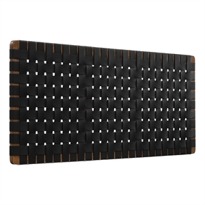 Sparta Weave Vegan Leather Full Headboard in Walnut Black