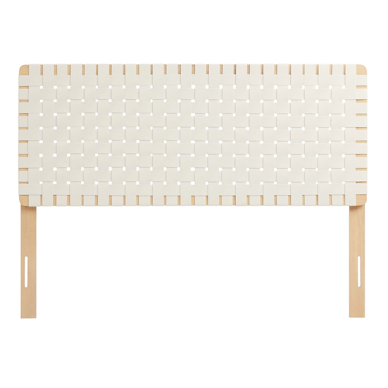 Sparta Weave Vegan Leather Full Headboard in Natural Beige