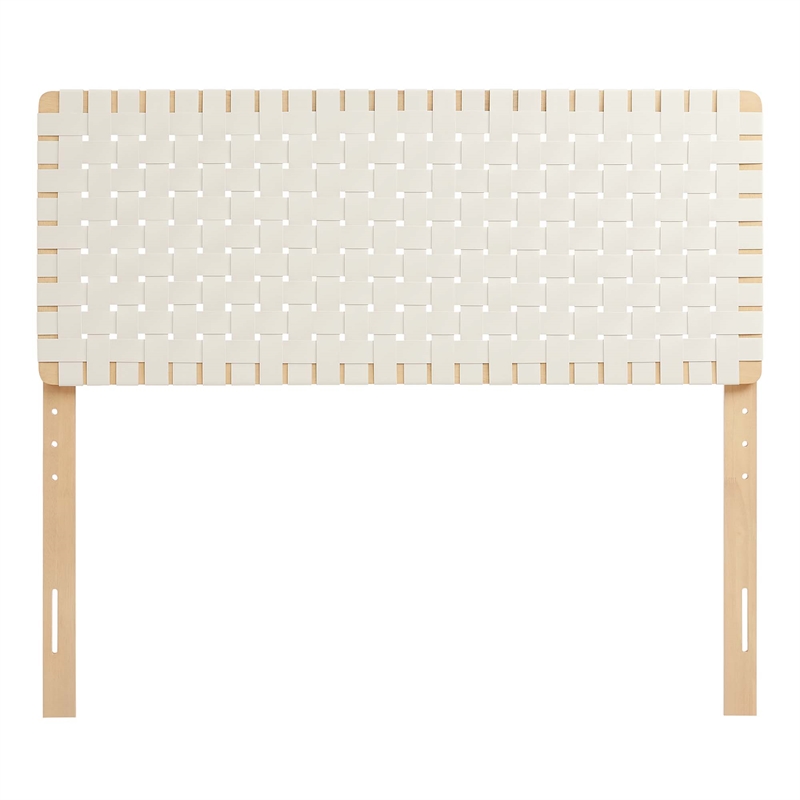 Sparta Weave Vegan Leather Full Headboard in Natural Beige