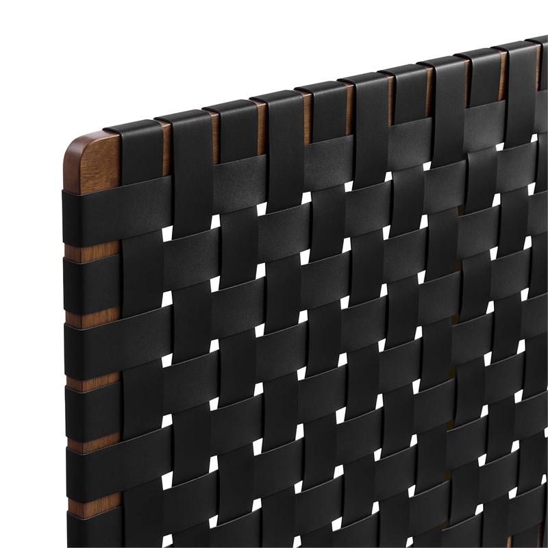 Sparta Weave Vegan Leather Full Headboard in Walnut Black