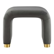 Koda Performance Velvet Waterfall Stool in Brass Storm Gray