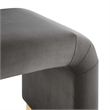 Koda Performance Velvet Waterfall Stool in Brass Storm Gray