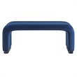 Koda Performance Velvet Waterfall Ottoman in Black Midnight Blue