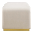 Koda Performance Velvet Waterfall Ottoman in Brass Almond