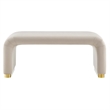 Koda Performance Velvet Waterfall Ottoman in Brass Almond
