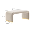 Koda Performance Velvet Waterfall Ottoman in Brass Almond