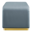 Koda Performance Velvet Waterfall Ottoman in Brass Cadet Blue