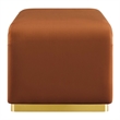 Koda Performance Velvet Waterfall Ottoman in Brass Rust