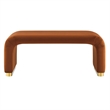 Koda Performance Velvet Waterfall Ottoman in Brass Rust