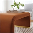 Koda Performance Velvet Waterfall Ottoman in Brass Rust