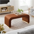 Koda Performance Velvet Waterfall Ottoman in Brass Rust