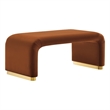 Koda Performance Velvet Waterfall Ottoman in Brass Rust