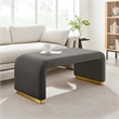 Koda Performance Velvet Waterfall Ottoman in Brass Storm Gray