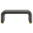 Koda Performance Velvet Waterfall Ottoman in Brass Storm Gray