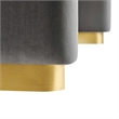 Koda Performance Velvet Waterfall Ottoman in Brass Storm Gray