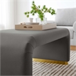 Koda Performance Velvet Waterfall Ottoman in Brass Storm Gray