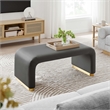 Koda Performance Velvet Waterfall Ottoman in Brass Storm Gray