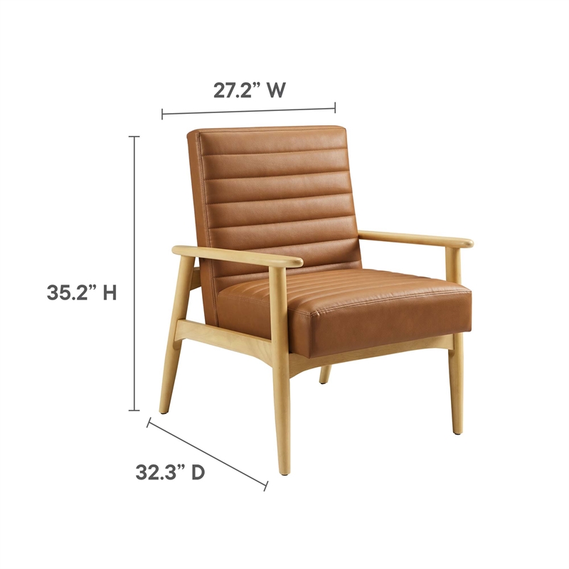 Jensen Vegan Leather Accent Chair in Natural Tan