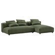 Solace2-Piece Modular Corduroy Upholstered Sectional Sofa With Chaise in Fern