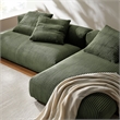 Solace2-Piece Modular Corduroy Upholstered Sectional Sofa With Chaise in Fern