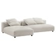 Solace2-Piece Modular Upholstered Fabric Sectional Sofa With Chaise in Salt