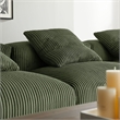 Modway Solace 4-Piece Modular Corduroy Upholstered Sectional Sofa in Fern
