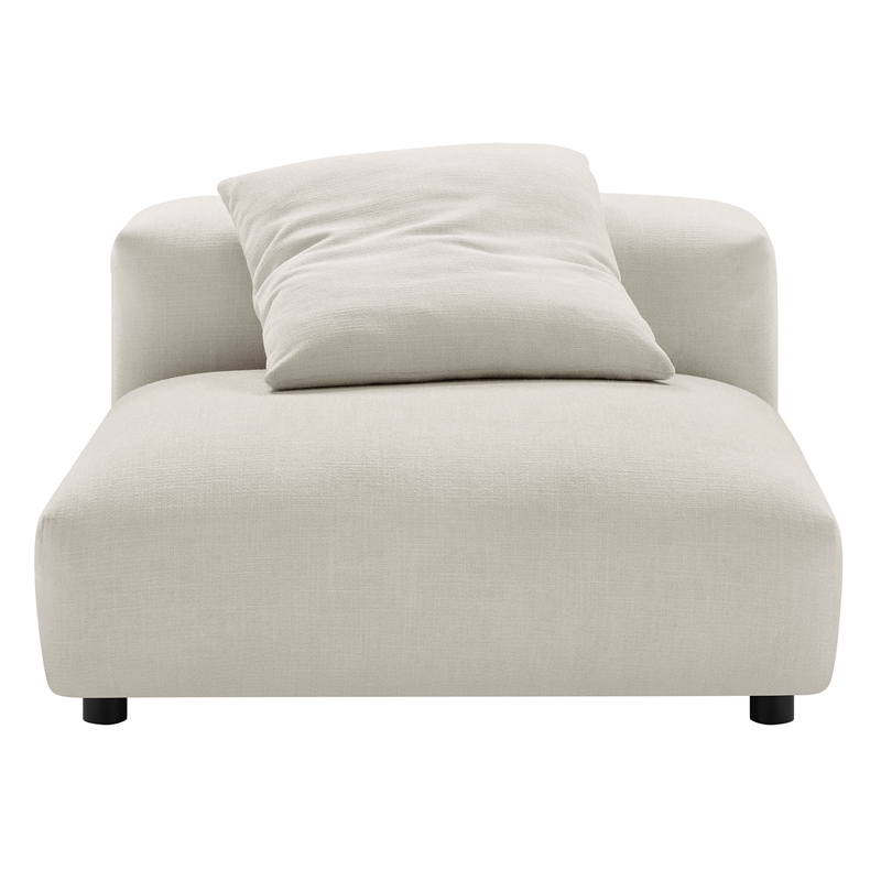 Modway Solace 4-Piece Modular Upholstered Fabric Sectional Sofa in Salt