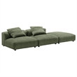 Solace3-Piece Modular Corduroy Upholstered Sectional Sofa in Fern