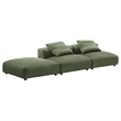 Solace3-Piece Modular Corduroy Upholstered Sectional Sofa in Fern