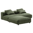 Solace3-Piece Modular Corduroy Upholstered Sectional Sofa in Fern
