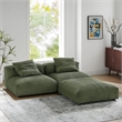 Solace3-Piece Modular Corduroy Upholstered Sectional Sofa in Fern