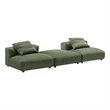 Solace3-Piece Modular Corduroy Upholstered Sectional Sofa in Fern