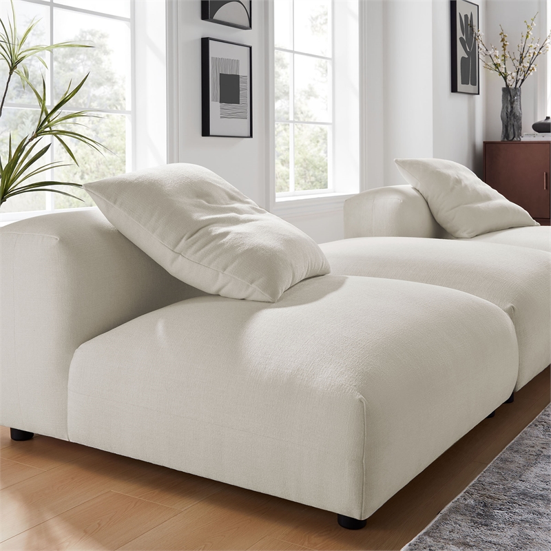 Solace3-Piece Modular Upholstered Fabric Sectional Sofa in Salt