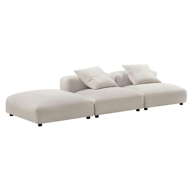 Solace3-Piece Modular Upholstered Fabric Sectional Sofa in Salt