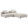Solace3-Piece Modular Upholstered Fabric Sectional Sofa in Salt