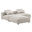 Solace3-Piece Modular Upholstered Fabric Sectional Sofa in Salt