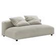 Solace Modular Upholstered Fabric Armless Loveseat and Ottoman Set in Linen