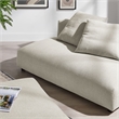 Solace Modular Upholstered Fabric Armless Loveseat and Ottoman Set in Linen