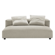 Solace Modular Upholstered Fabric Armless Loveseat and Ottoman Set in Linen