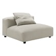 Modway Solace 4-PC Modular Upholstery Fabric Sectional Sofa w/Ottoman in Linen