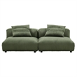 Solace2-Piece Modular Corduroy Upholstered Sofa in Fern