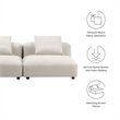 Solace2-Piece Modular Upholstered Fabric Sofa in Salt