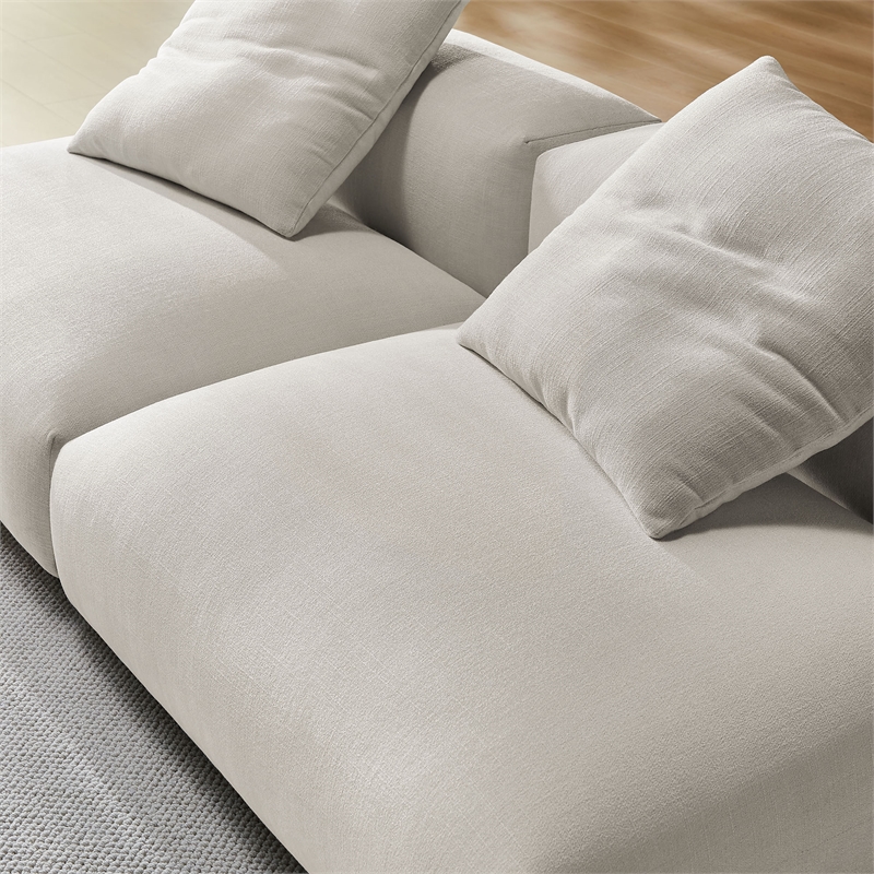 Solace2-Piece Modular Upholstered Fabric Sofa in Salt