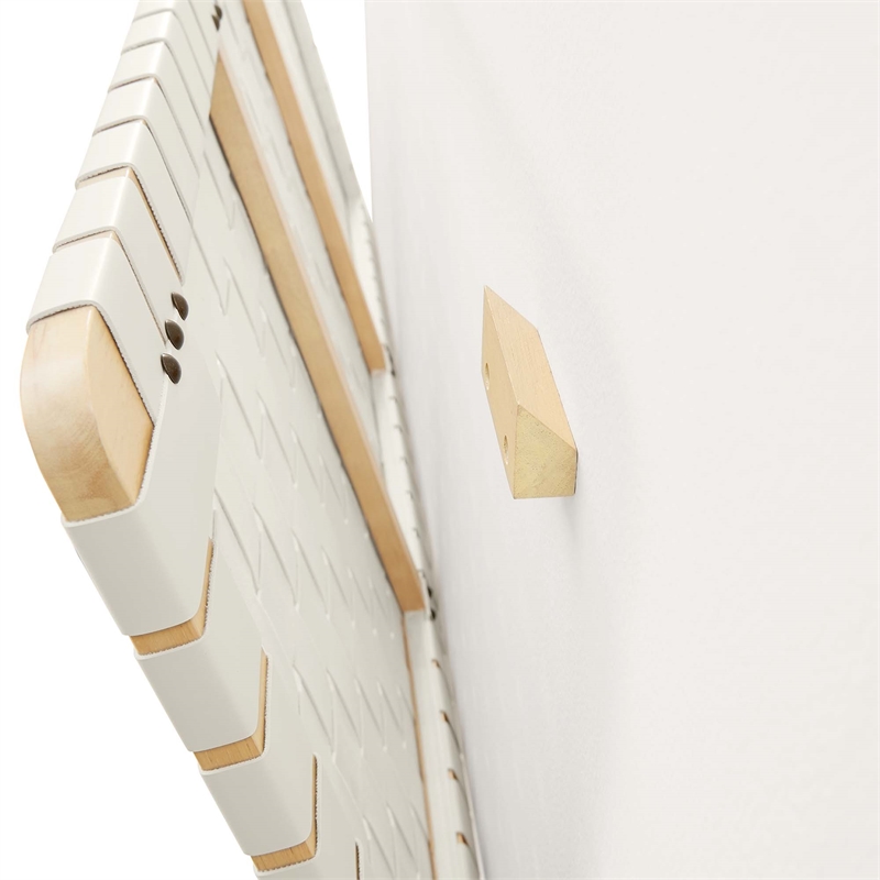 Sparta Weave Wall-Mount Vegan Leather Twin Headboard in Natural Beige