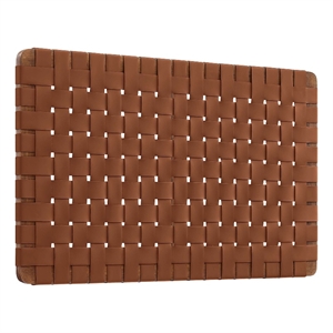 Sparta Weave Wall-Mount Vegan Leather Twin Headboard in Walnut Brown