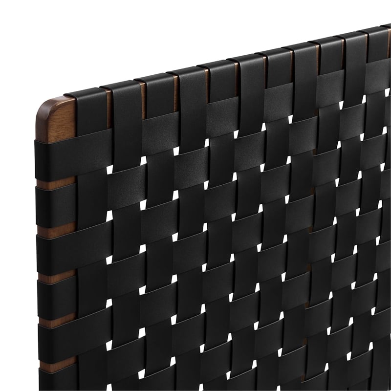 Sparta Weave Vegan Leather Twin Headboard in Walnut Black